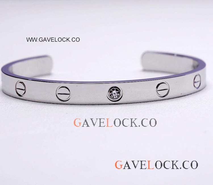 Cartier Open Bracelet Lover Bangle with 1 Diamond